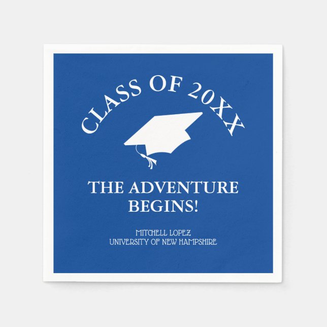The Adventure Begins Graduation Napkins (Front)