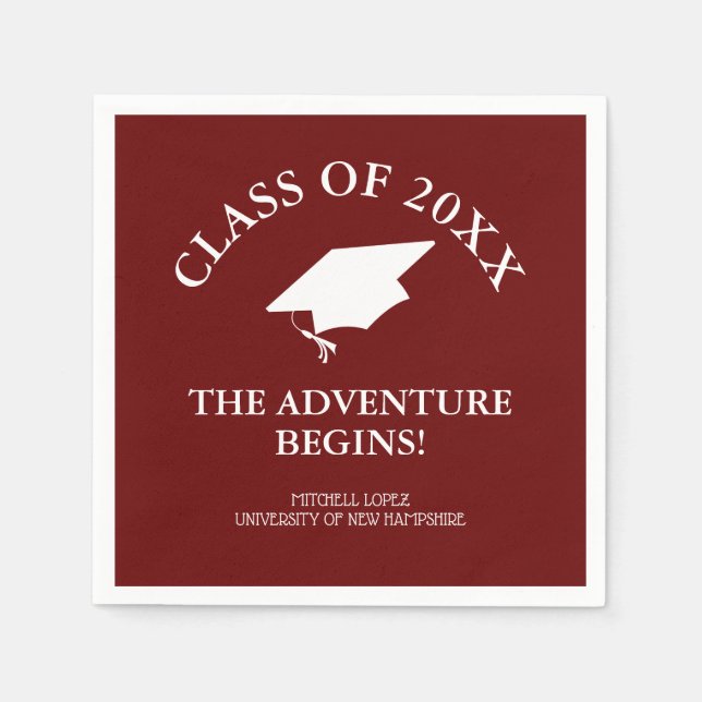 The Adventure Begins Graduation Napkins (Front)