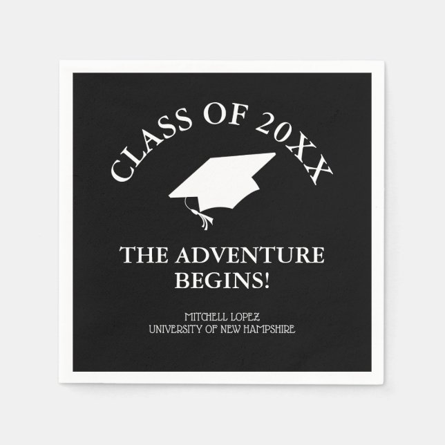 The Adventure Begins Graduation Napkins (Front)