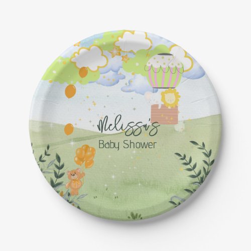 The Adventure Begins Hot Air Balloon Custom Paper Plates