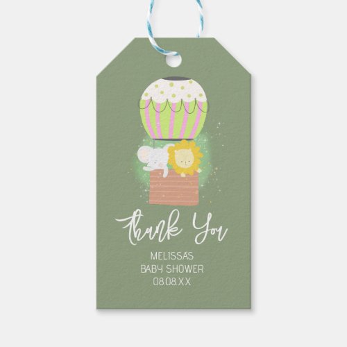 The Adventure Begins Hot Air Balloon Thank You  Gift Tags