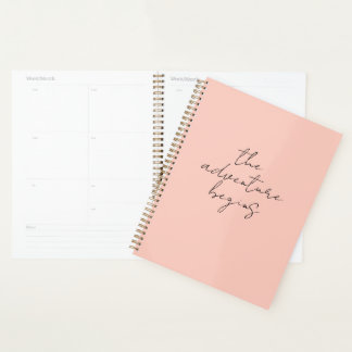 The Adventure Begins Minimalistic Calligraphy Planner