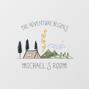 The Adventure Begins   Mountain Sketch Monogram Wall Decal