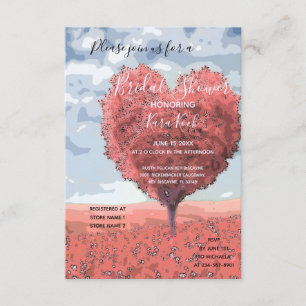 "The Adventure Begins" Pink Heart Bridal Shower Invitation