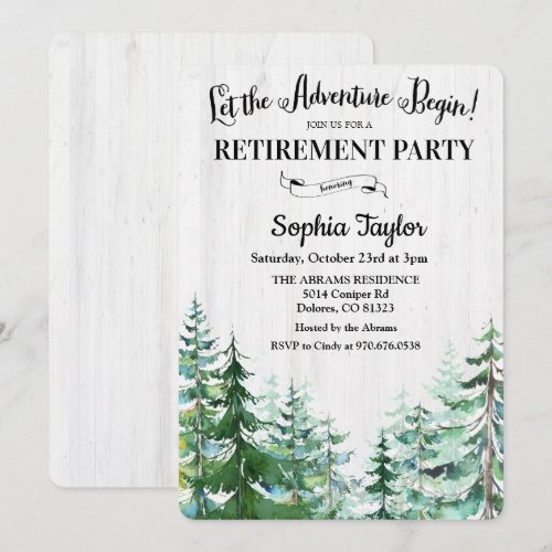 The Adventure Begins Retirement Party Invitation