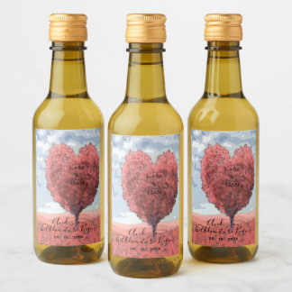 The Adventure Begins Romantic Wedding Mini Wine Label