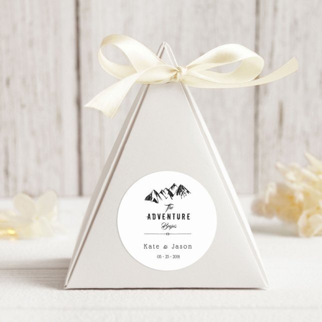 The Adventure Begins ⎥Rustic Round Sticker (Creator Uploaded)