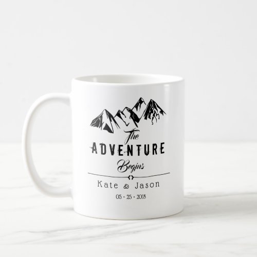 The Adventure Begins | Rustic Wedding Mug