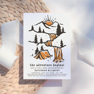 The Adventure Begins Rustic Woodland Baby Shower Invitation