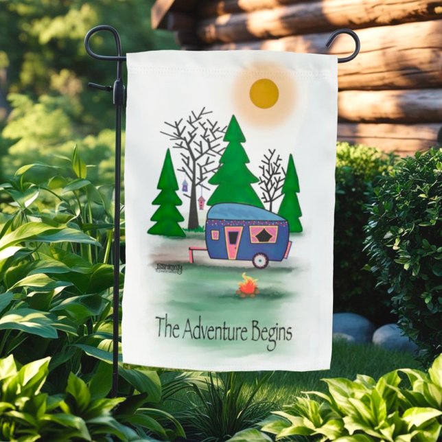 The Adventure Begins RV Inspirivity  Garden Flag (Creator Uploaded)