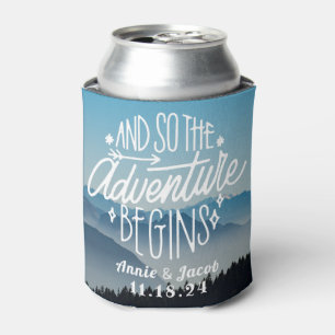 The Adventure Begins Save the Date Can Cooler