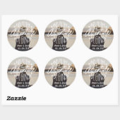 The Adventure Begins Save the Date Classic Round Sticker (Sheet)