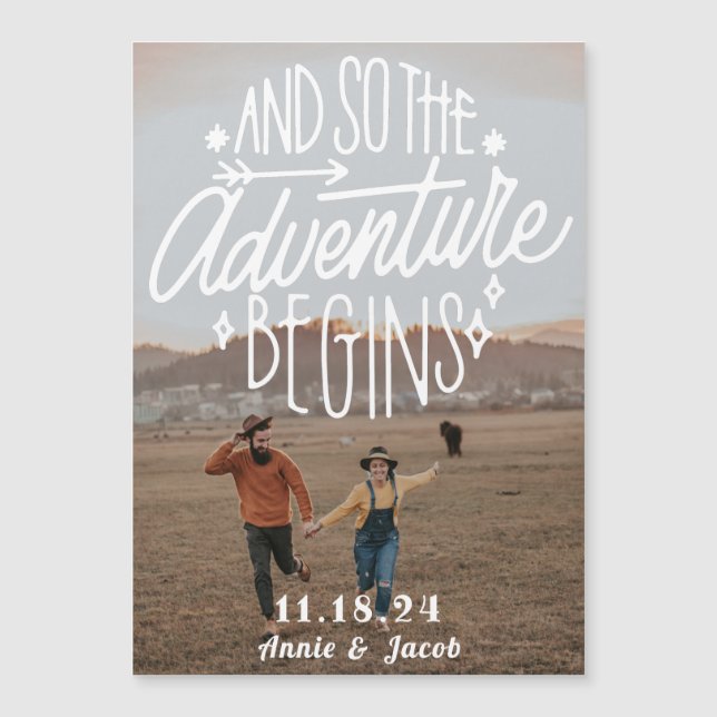 The Adventure Begins Save the Date Magnet (Front)