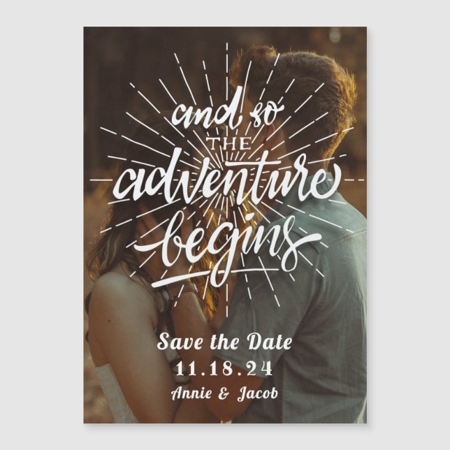 The Adventure Begins Save the Date Magnet (Front)
