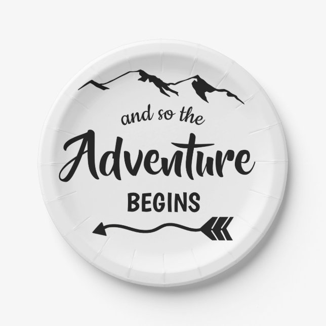 The Adventure Begins Trendy Paper Plates (Front)