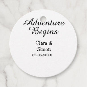 The adventure begins wedding couple name datsimple favor tags