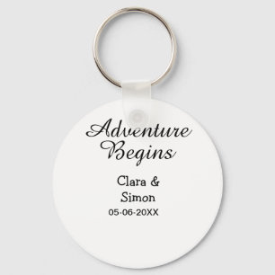 The adventure begins wedding couple name datsimple keychain