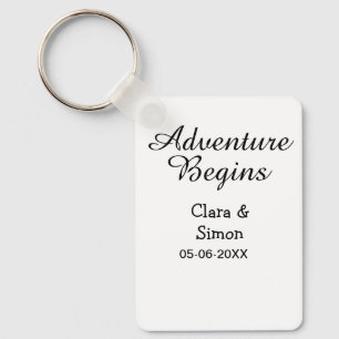 The adventure begins wedding couple name datsimple keychain