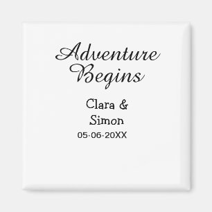 The adventure begins wedding couple name datsimple magnet