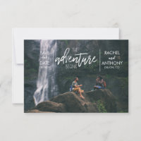 The Adventure Begins | Wedding Save the Date Photo