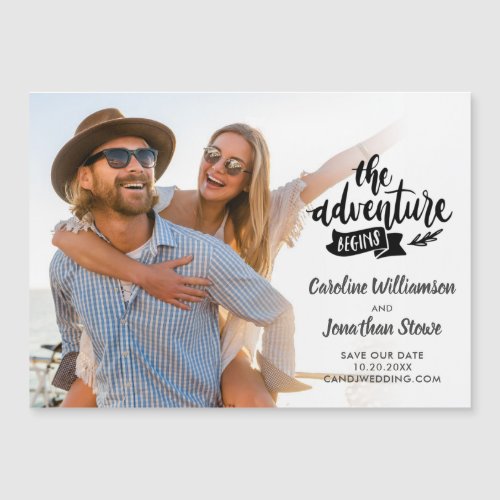 The Adventure Begins Wedding Save the Date Photo