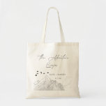 The Adventure Begins Wedding Tote Bag<br><div class="desc">Charming nature stencil illustration coupled with elegant handwritten script "the adventure begins" and your monogram and date in sans serif font as a perfect welcome gift for your guests in a wedding celebration</div>