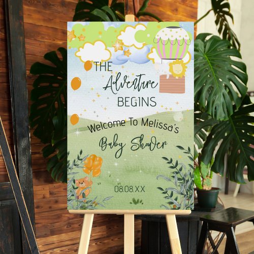 The Adventure Begins Welcome Baby Shower Sign