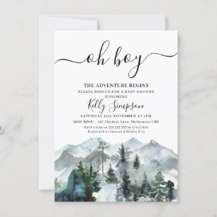 The Adventure Begins Wilderness Baby Shower Invitation