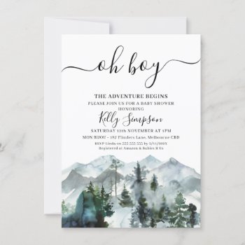 The Adventure Begins Wilderness Baby Shower Invitation by figtreedesign at Zazzle