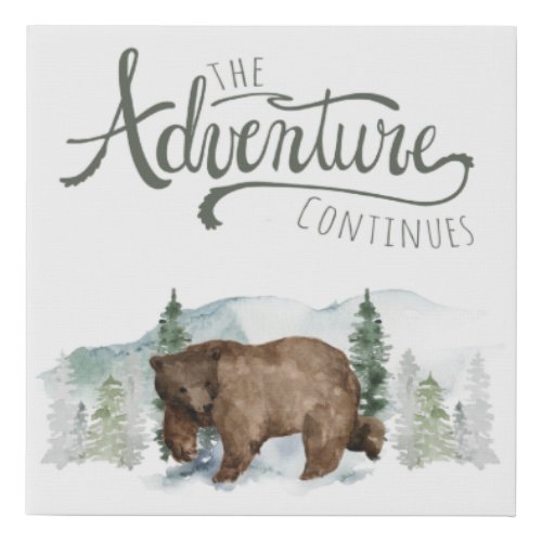 The Adventure Continues Woodland Theme Wall Art