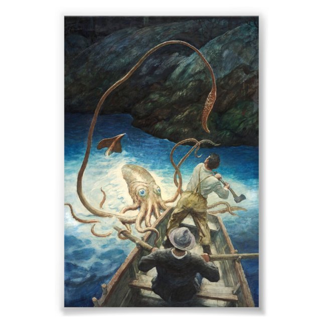 The Adventure of the Giant Squid by N. C. Wyeth Photo Print (Front)
