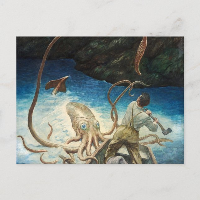 The Adventure of the Giant Squid by N. C. Wyeth Postcard (Front)