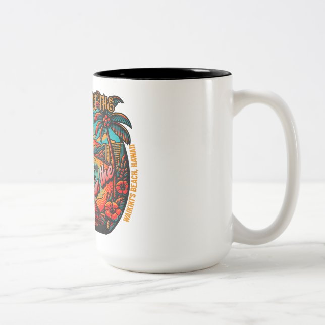 The Adventurer's Mug: Your Beachside Companion for Two-Tone Coffee Mug (Right)