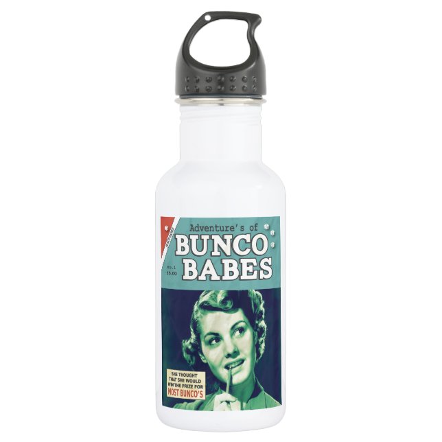 The Adventures of Bunco Babes Water Bottle (Front)