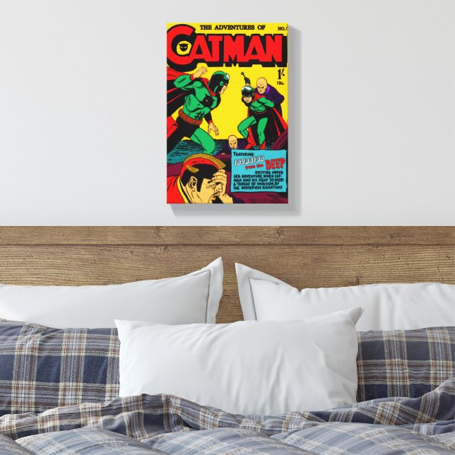 The Adventures of Cat-Man Canvas Print (Insitu(Bedroom))