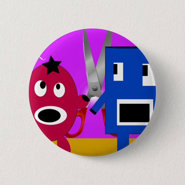 The Adventures of Cut and Paste Pinback Button (Front)