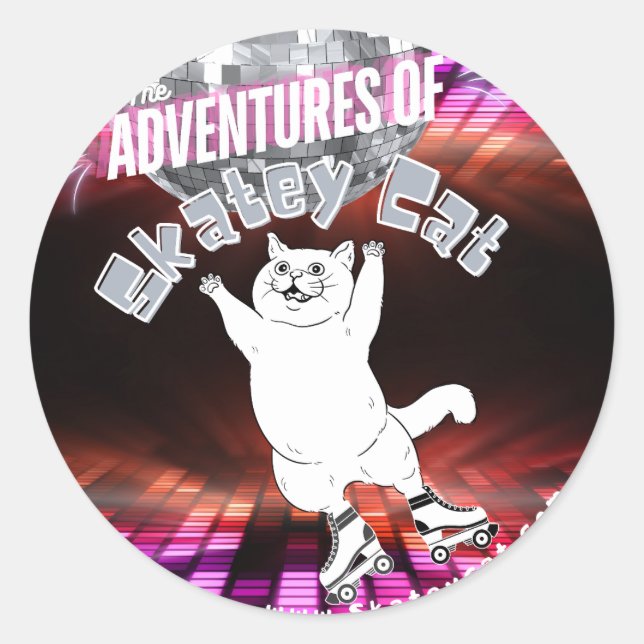 The Adventures of Skatey Cat Sticker (Front)