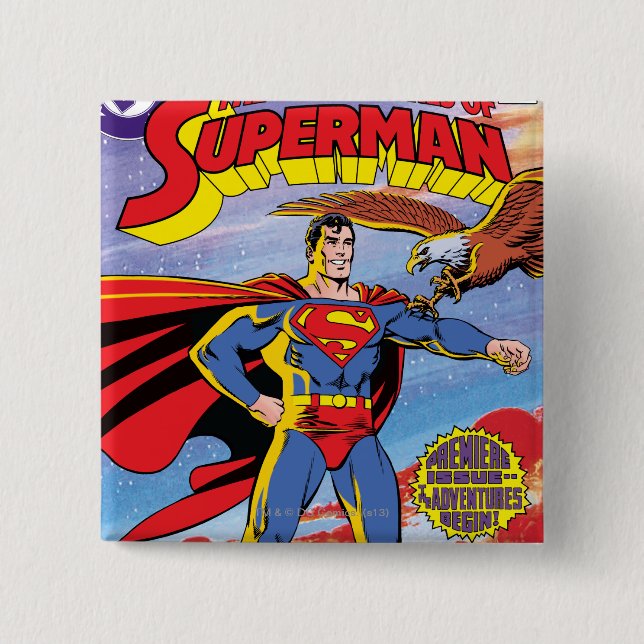 The Adventures of Superman #424 Pinback Button (Front)