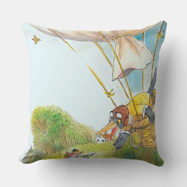 The Adventures of Ted, Ed and Caroll Throw Pillow (Front)