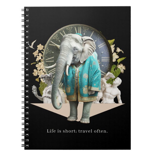 The Adventurous Traveler Travel Quote Notebook (Front)