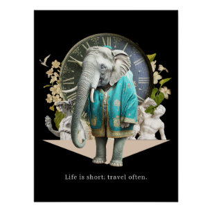 The Adventurous Traveler Travel Quote Poster