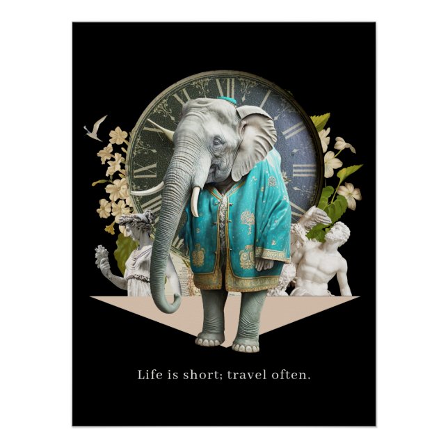 The Adventurous Traveler Travel Quote Poster (Front)