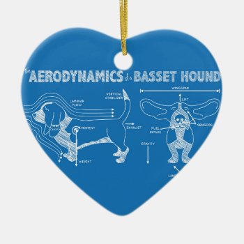The Aerodynamics Of A Basset Hound Ceramic Ornament by robyriker at Zazzle