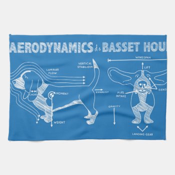 The Aerodynamics Of A Basset Hound Kitchen Towel by robyriker at Zazzle