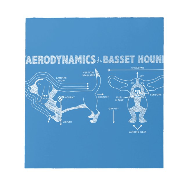 The Aerodynamics of a Basset Hound Notepad (Front)