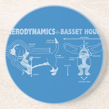 The Aerodynamics Of A Basset Hound Sandstone Coaster by robyriker at Zazzle