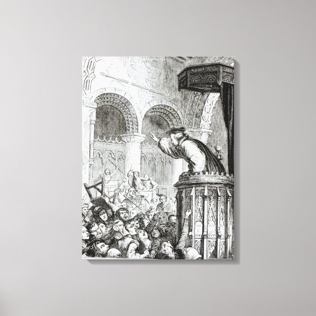The Affray in the High Church, Edinburgh Canvas Print (Front)