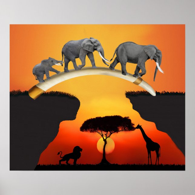 THE AFRICAN ELEPHANT FAMILY POSTER (Front)