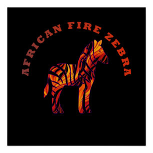 The African Fire Zebra Poster