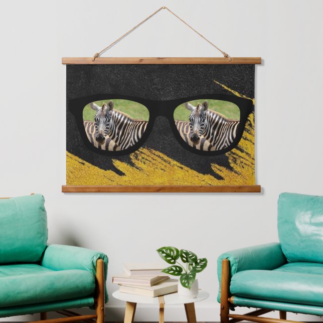 The African lion hunts the zebra Hanging Tapestry (Living Room)
